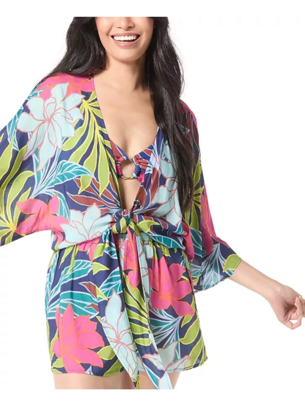 NWT Vince Camuto
Women's Plunging V-Neck Romper Cover-Up
